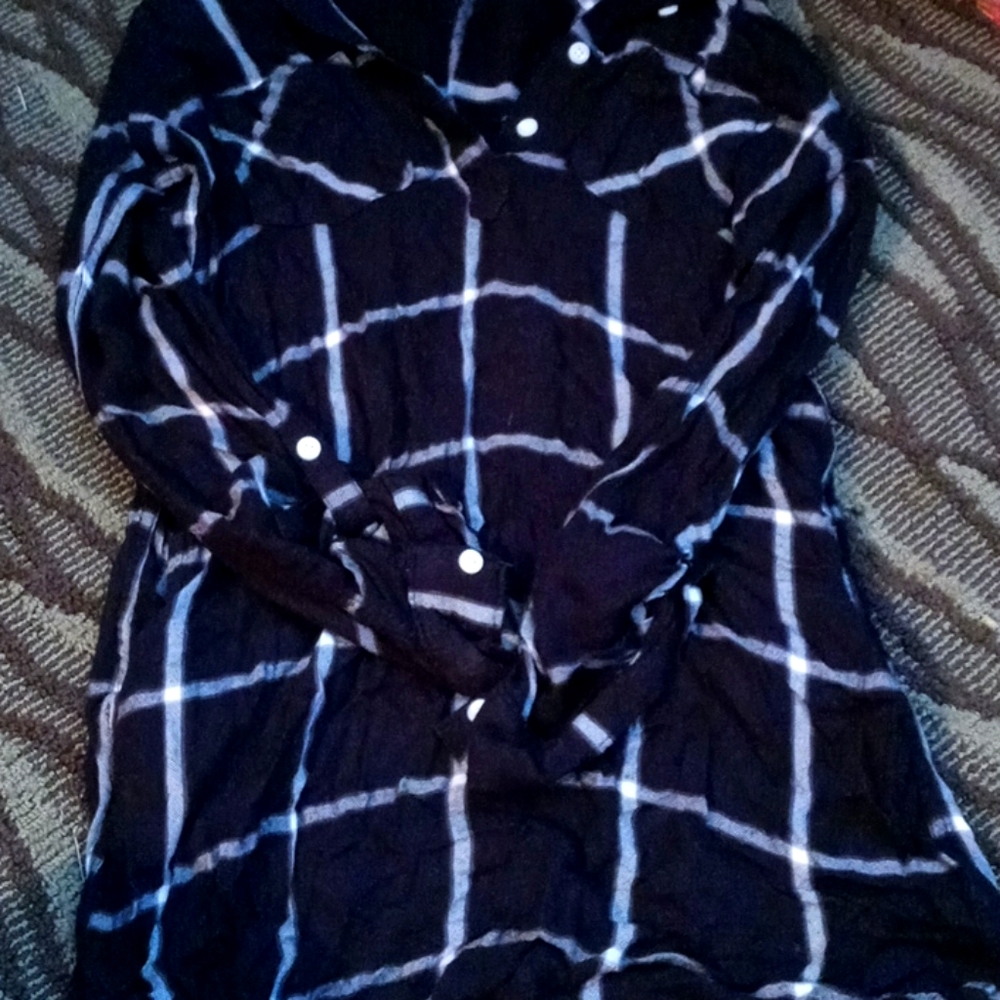 Long Plaid Shirt Dress